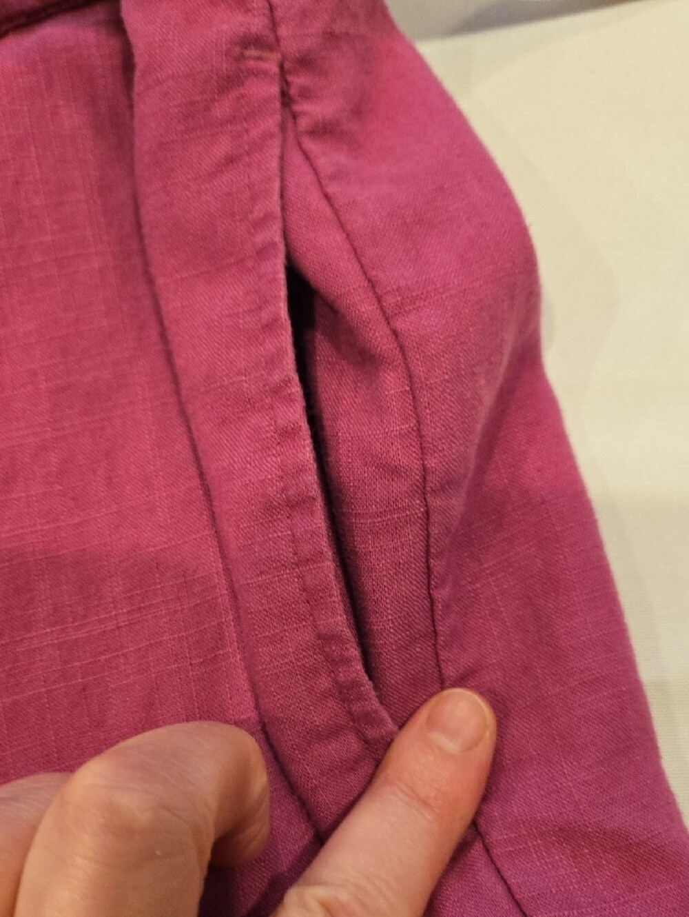 Soft Surroundings Raspberry Magenta Elastic-Waist Linen-Blend Pants - Picture 5 of 10